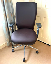 Black Fabric Operator/Task Office Chair, Swivel Gas Lift, Arms, Chrome Base