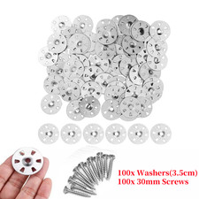100Pcs 35mm Easy Fix Washers, Tile Backer Board Washers With 100 Screws