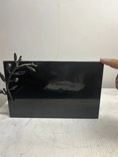 Michael Aram Olive Branch Cheese Charcuterie Board Black Granite 12" X 8" VGC