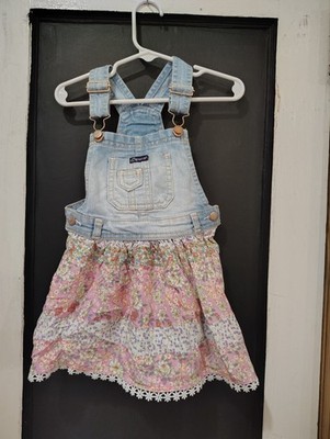 Girls toddler Jordache blue denim floral lace accents bib dress size 2 t | eBay Girls toddler Jordache blue denim floral lace accents bib dress size 2 t | eBay