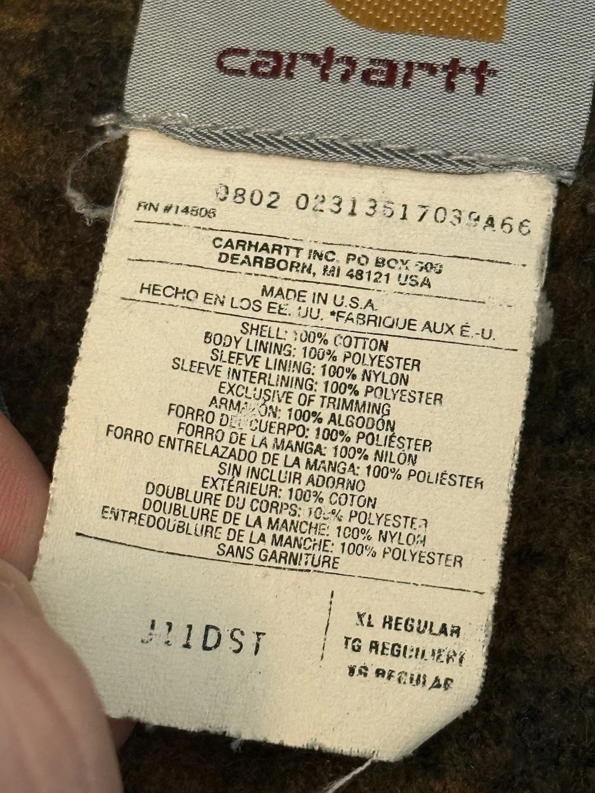 VINTAGE CARHARTT J11DST USA DENIM JACKET XL BLANKET LINED SCREAMING EAGLE π₯ - product detail image 5