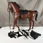 VTG Louis Marx JOHNNY WEST Toy Jointed Horse “COMMACHE” 12 in + Accessories