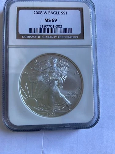 2008 W AMERICAN SILVER EAGLE NGC MS 69