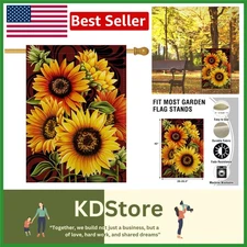 Vibrant Sunflower Garden Flag - Durable, Double-Sided Autumn & Summer Decor
