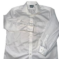Lauren Ralph Lauren Dress Shirt 17 32/33 XL White Regular Fit Non-Iron Cotton