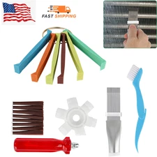 5X Air Conditioner Fin Cleaner Set Fin Comb Condenser Straightener Clean Brush