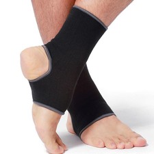 NeoTech Care Ankle Support Sleeve - Open Heel, Light, Medium 1 Pair , Black