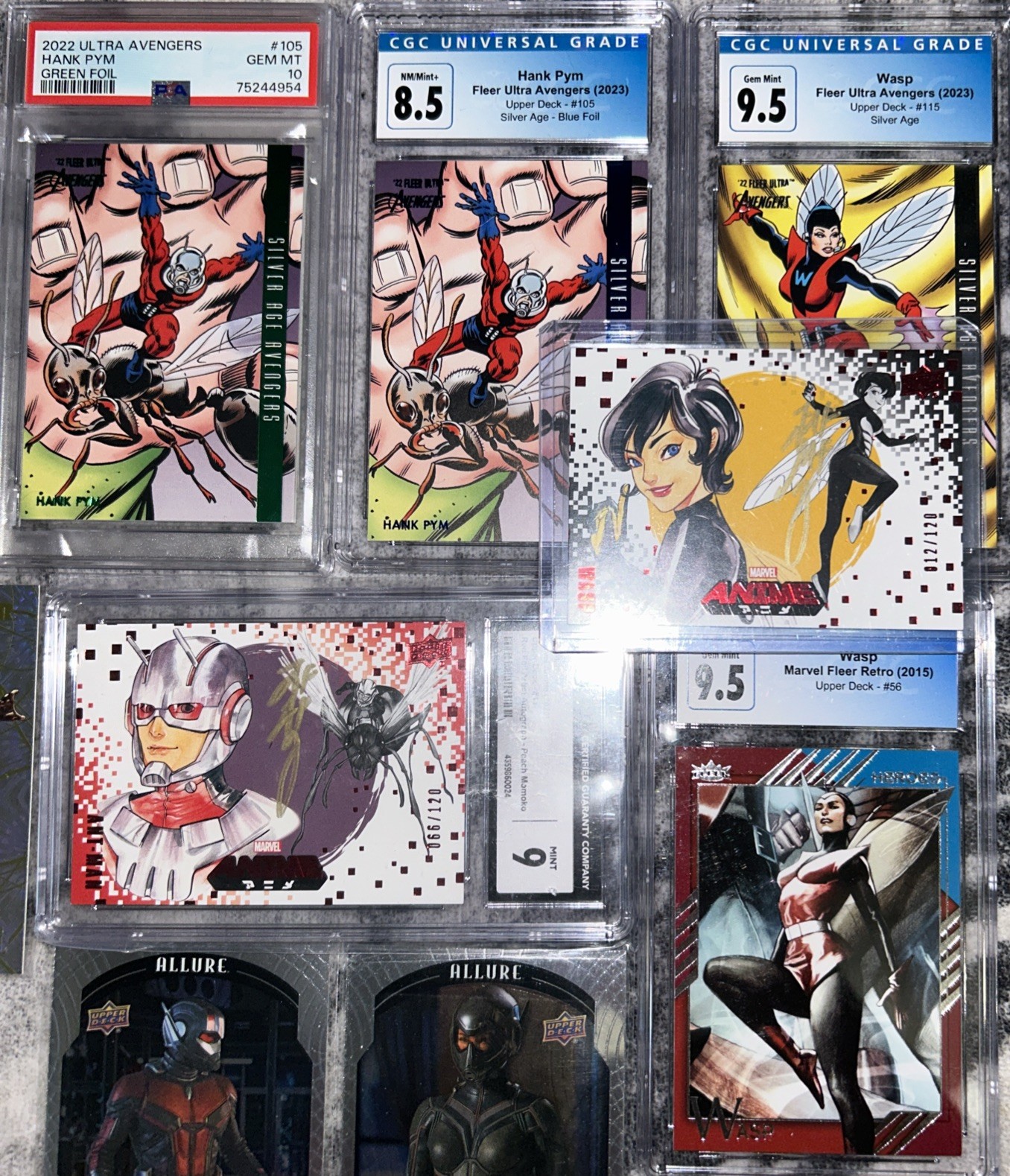 Marvel cards ANTMAN & WASP Anime Momoko Autos Avengers PSA 10 CGC graded slabs view 1