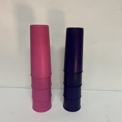Vintage Tupperware 107 Tall Tumblers Pink Purple Stackable Cups Two Sets Of Four