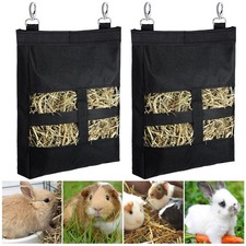 Frienda 2 Pcs Guinea Pig Hay Bag 11 x 9.1 Inch Hanging Black