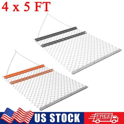 Drag Harrow 4 x 5 ft Chain Harrow Lawn Leveling Rake ATV UTV Tractor Attachments