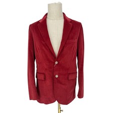 Robert Graham Casual Two Button Red Corduroy Sport Coat Blazer Jacket Size 40