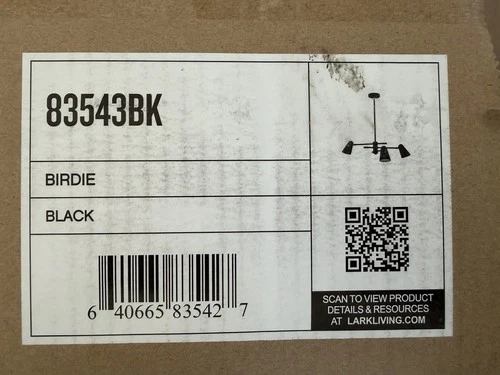 Ceiling Light - New. Model Lark Birdie Medium Convertible p/n 83543BK - Picture 4 of 4