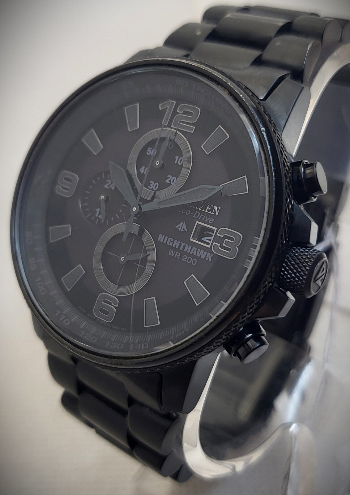 CITIZEN MEN'S 575 NIGHTHAWK ECODRIVE BLACK ION CHRONOGRAPH WATCH CA029558E* eBay