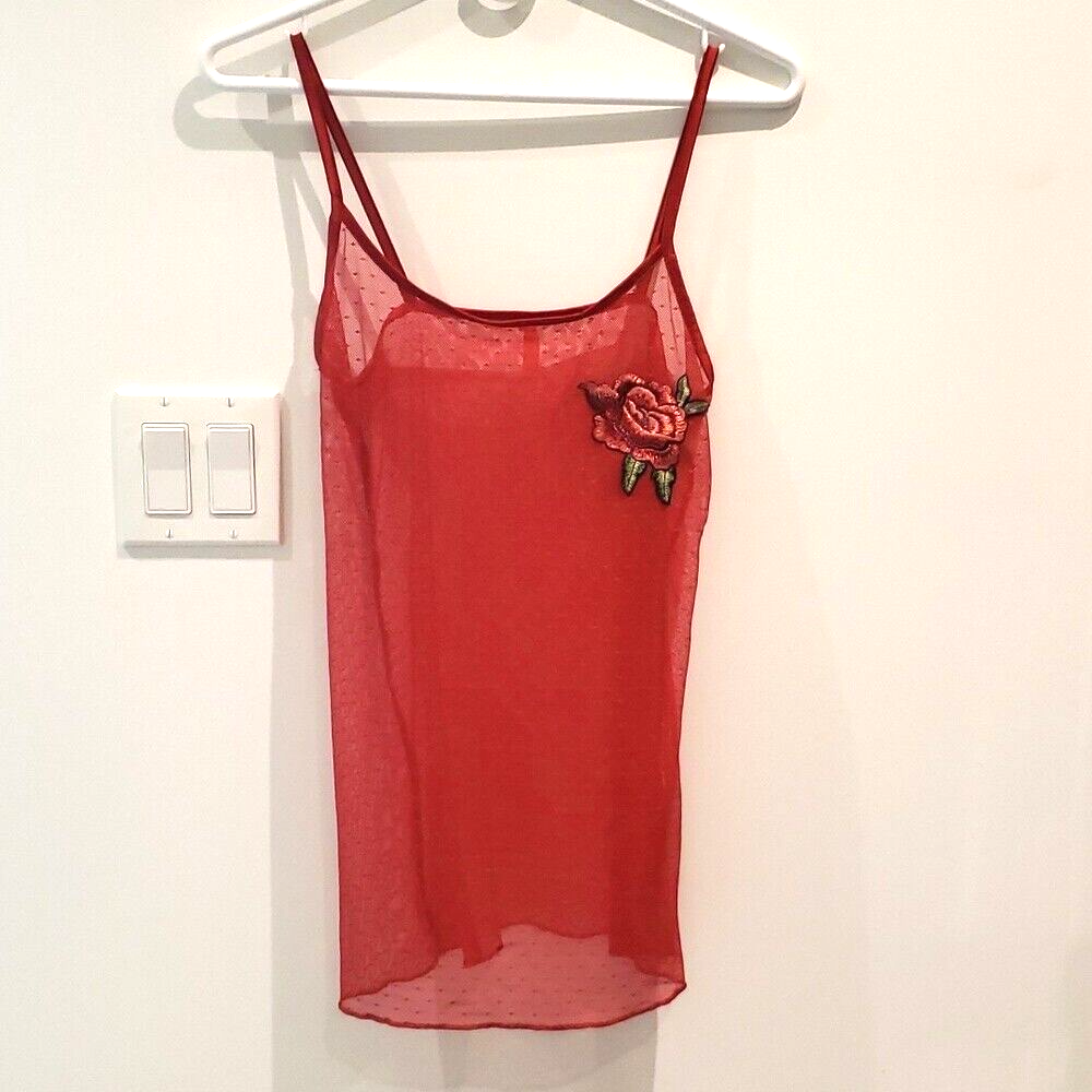 Intimissimi Lace camisole red spaghetti straps floral embroidery Women's S