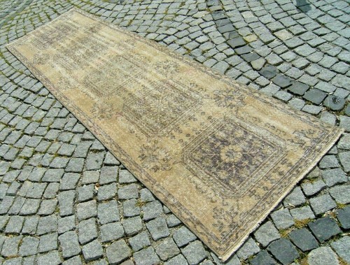 Turkish Rug 35'' x 118'' Vintage Anatolian Corridor Runner Hallway Area Rug 