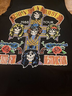 Vintage GUNS N' ROSES Tour T Shirt 1988 Original Appetite For