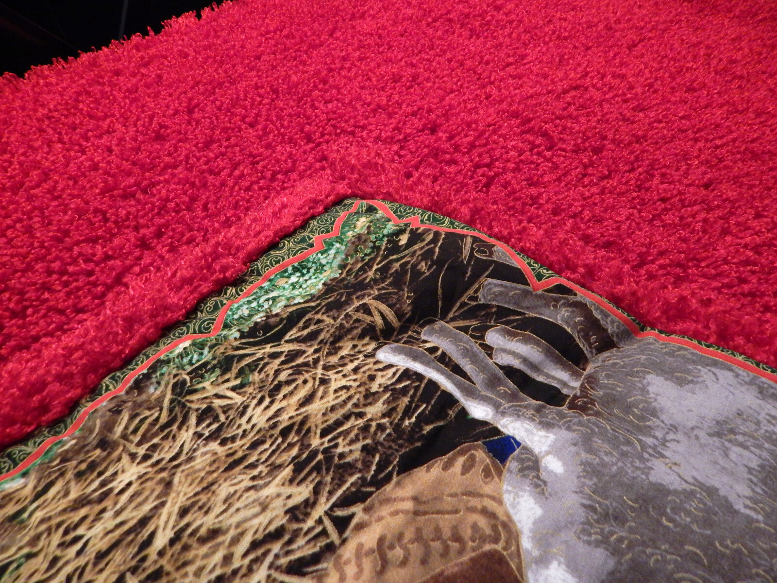 VTG NATIVITY SCENE FABRIC WALL HANGING SOFT BLANKET TEXTILE ART PRINT