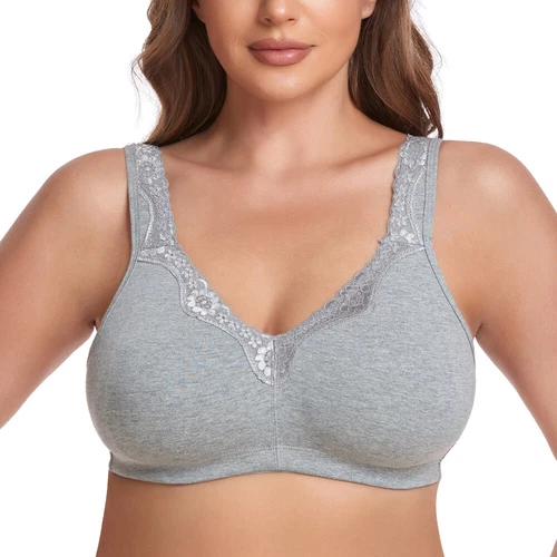 Women's Cotton Plus Size Bra Everyday Wirefree Unlined Full Coverage Non-Padded - Bild 11 von 56