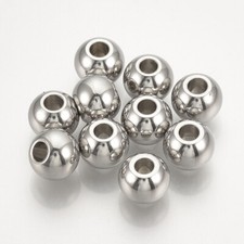 1000Pcs Round 304 Stainless Steel Smooth Spacer Beads Craft Jewelry Making 3-8mm