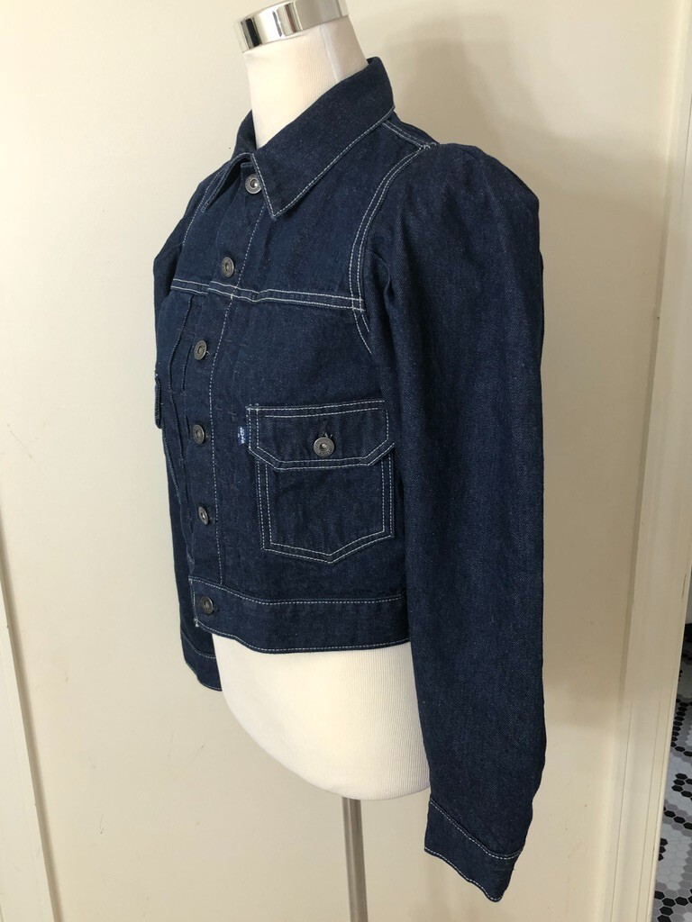 Levis Made & Crafted Blue Denim Jacket Puff Sleeve Designer Size