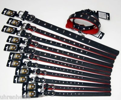 KARLIE/FLAMINGO Lederhalsband "Rock by Heino" von 35-60cm schwarz/,Totenkopf, Pyramide