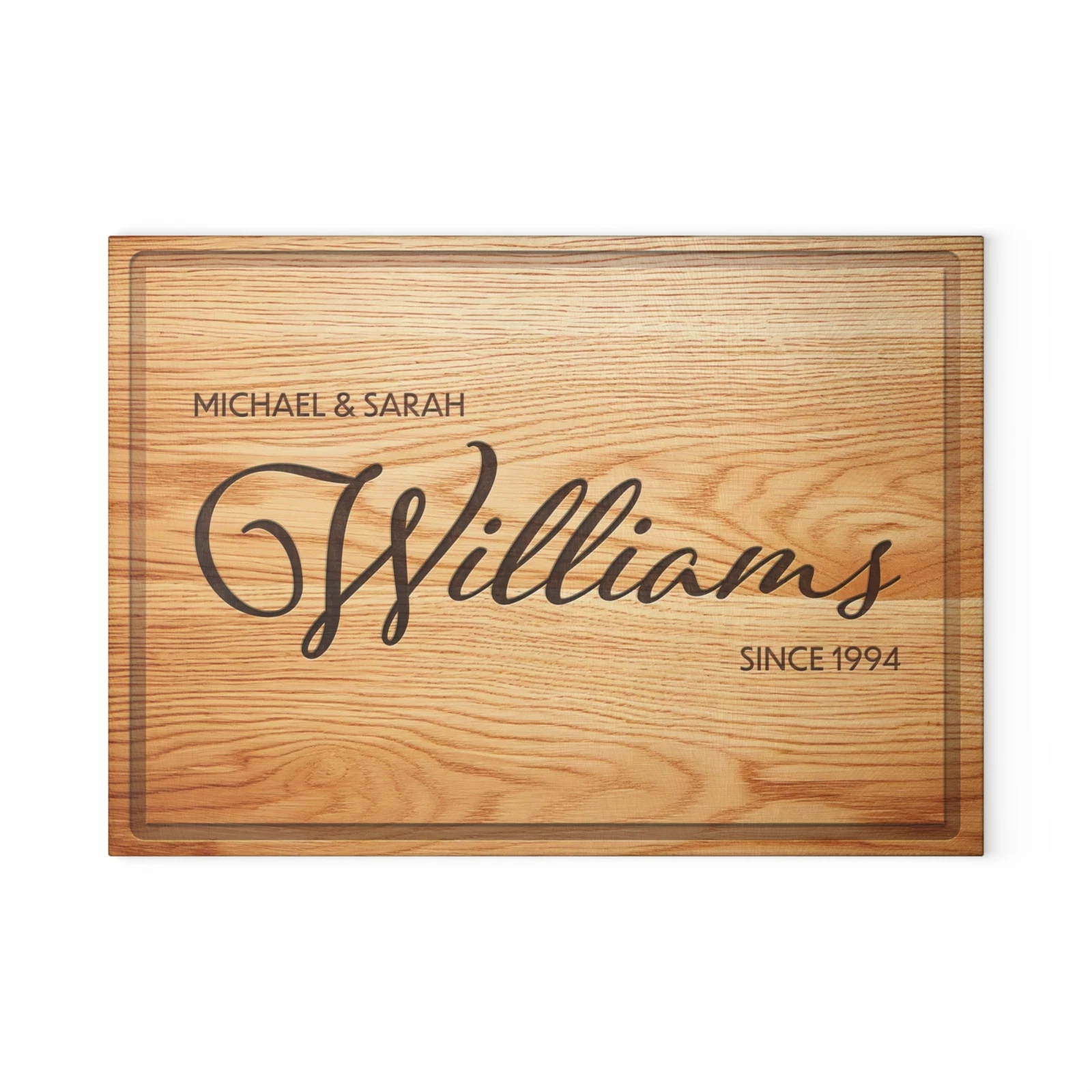 Glass Cutting Board, Personalized Custom Kitchen Board, Simulated Wood Design