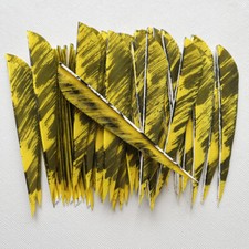 50PCS 4inch Yellow Parabolic Camouflage Archery Arrow Feather Fletches RW LW