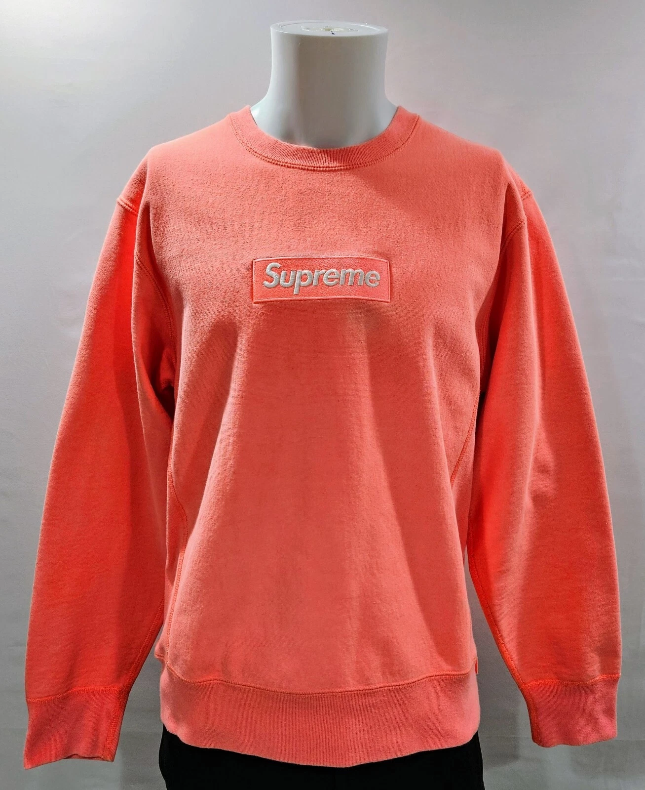 Sweat col rond Supreme FW18 Box Logo rose fluorescent   Medium 2018