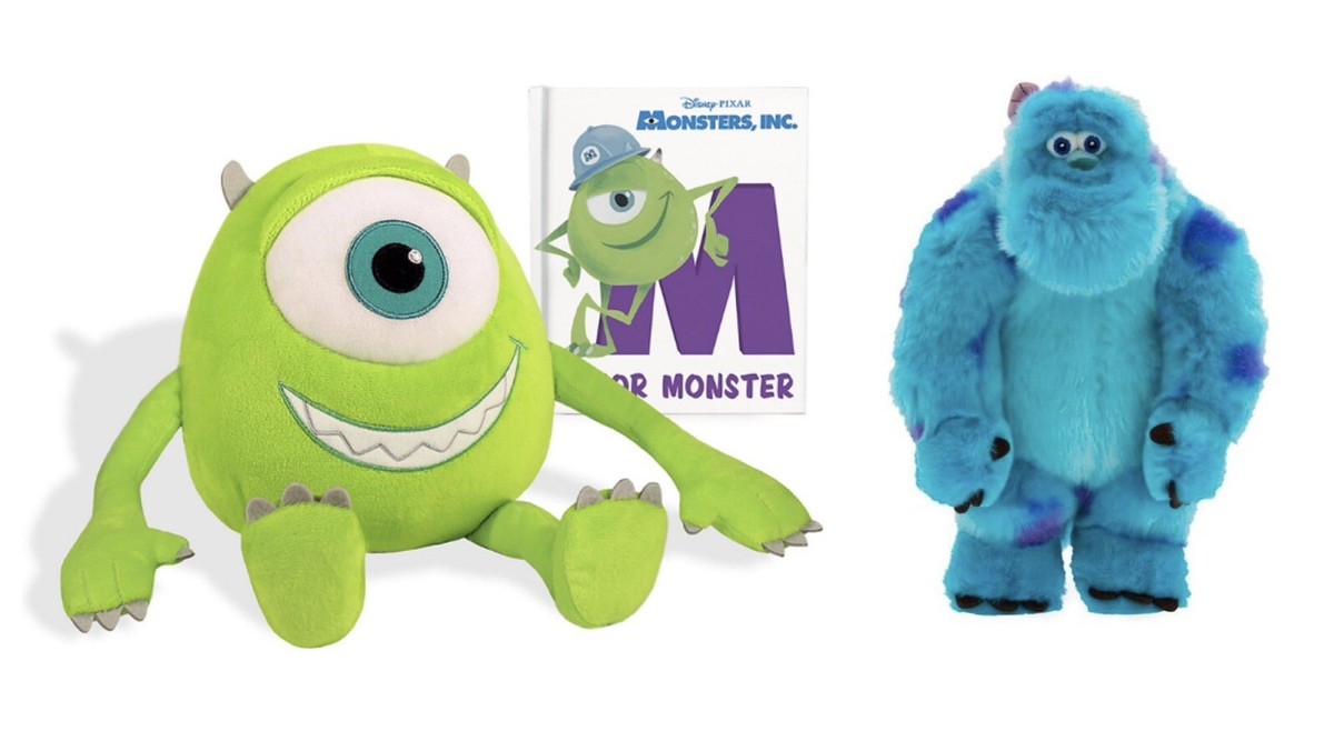 Monsters Inc Mike Wazowski Sulley Sully & Mini BOOK 3pc Set Plush