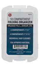 10 Compartment Folding Organizer 6 Compartments 1"x1"/4 Compartments-1"x1/2" ,F