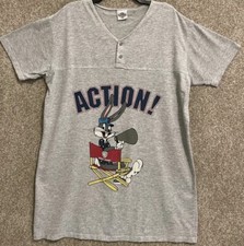 Vintage 90s Acme Looney Tunes Bugs Bunny Director Henley T-Shirt Size XL