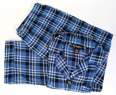 Casual Trends Classical Sleepwear Men s Cotton Flannel Pajama Set Blue L, Tall