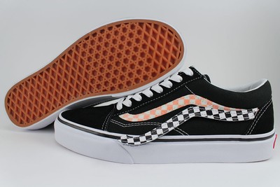 vans black and white and red