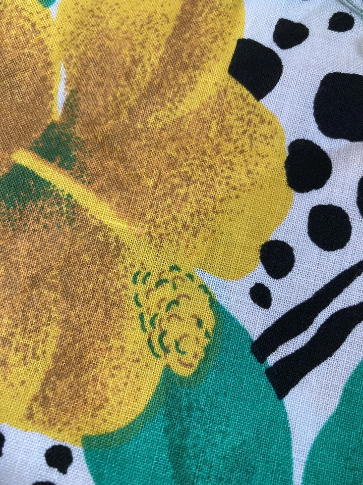 Tela remanente textil vintage años 80 leopardo guepardo selva floral 14,25 X 58 usada en excelente estado Foto 2 de 4