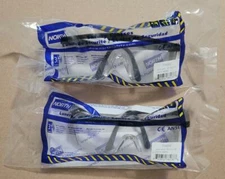 2 NORTH CLEAR SAFETY GLASSES, BLACK FRAMES, T16055, EYE PROTECTION ANSI Z80.3