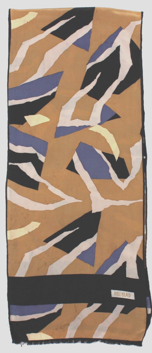 Foulard Vintage Bill Blass Authentique En Soie 100% - Occasion Très Bon état