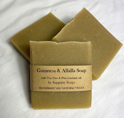 SAPPANY SOAPS Artisan Handmade 100% NATURAL Guinness beer Soap Alfalfa Tea Tree Pine