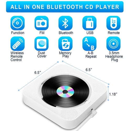 Tragbarer CD-Player FM Radio Stereoanlage Boombox Bluetooth Musik-Player - Bild 15 von 18