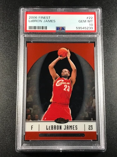 LEBRON JAMES 2006 TOPPS FINEST #22 EARLY LEBRON CARD PSA 10 GEM NBA
