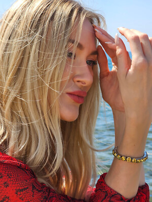 Citrin Silber Armband Handarbeit