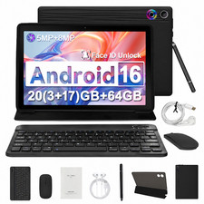 Tablet 10,1 pulgadas Android16 20(3+17)GB RAM 64GB ROM IPS LCD WLAN cámara dual