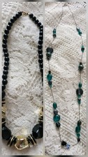 2 x Cosmetic Jewellery Necklaces Black/Teal