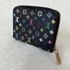 Louis Vuitton Monogram Multicolore Zippy Portamonete Nero M93740 4,3x3,3x0,6 in