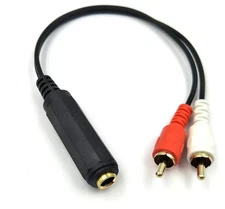 Poyiccot RCA to 1/4 Adapter Cable, 6.35mm inch TRS Stereo Jack Female to...