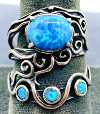 Vtg Israel 925 Sterling Silver Sz. 8 Ring w.F...