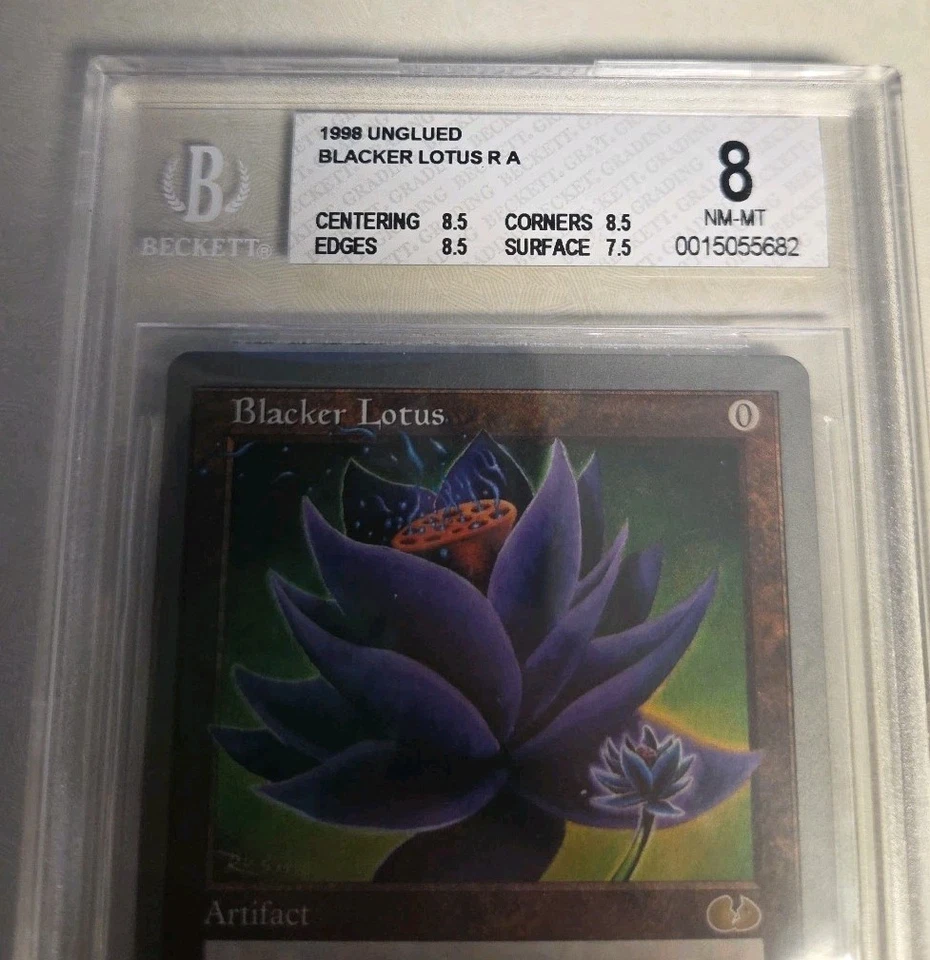 BLACKER LOTUS MTG Unglued BGS 8 MINT RARE Artifact 1998 Christopher Rush Art - Image 2 of 4