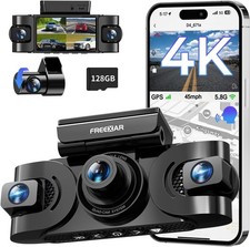 4K 360  Dash Cam, 4-Channel Dash Camera for Cars, Full Coverage Front Rear Le...