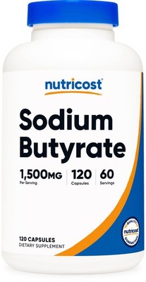 Nutricost Sodium Butyrate (1,500mg) 120 Capsules - Vegan, 60 Servings