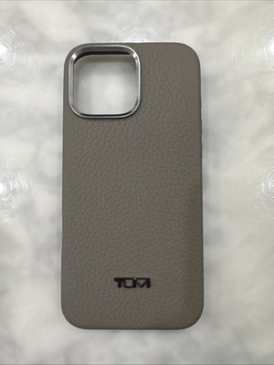Tumi Leather MagSafe iPhone 16 Pro Max Case Taupe